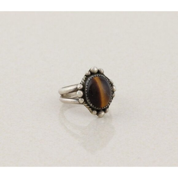 Sterling Silver Tiger's Eye Ring Size 7 - Picture 3 of 7